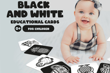 Детские черно-белые развивающие карточки ввиде образов-узоров. 