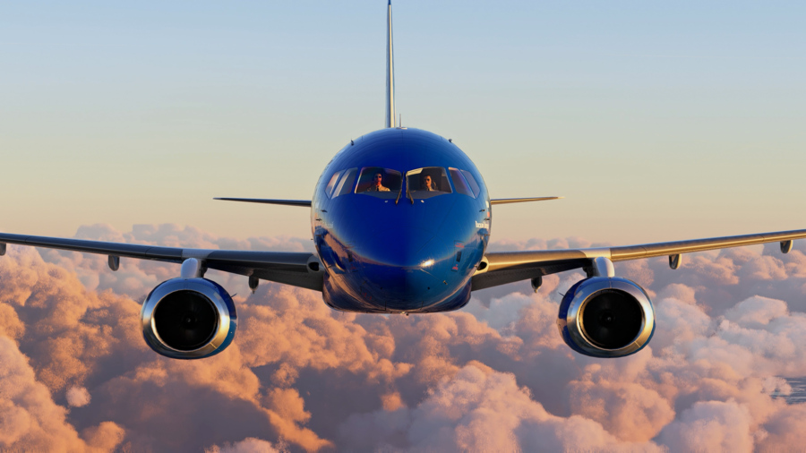 Разработка 3d модели Суперджет SJ-100 для авиасимулятора